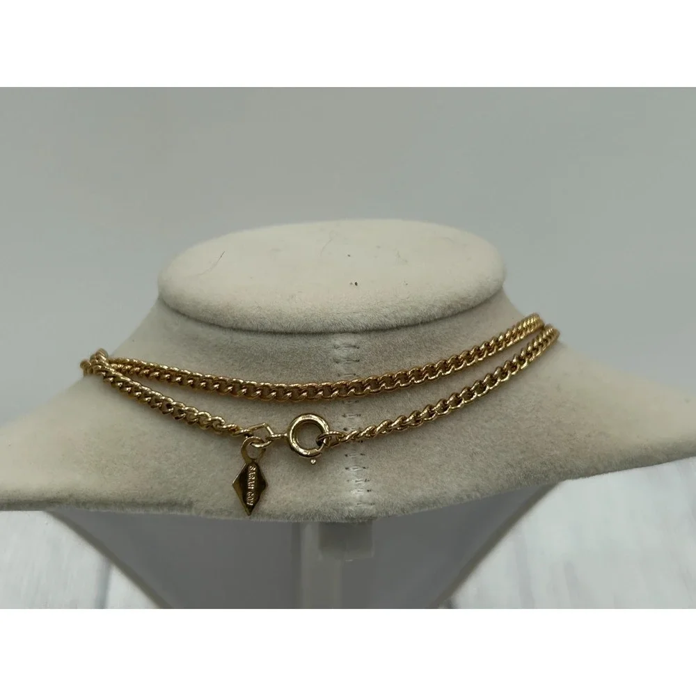 Sarah Coventry‎ Vintage Style Pink Long Chain Station Vintage Style Necklace 32